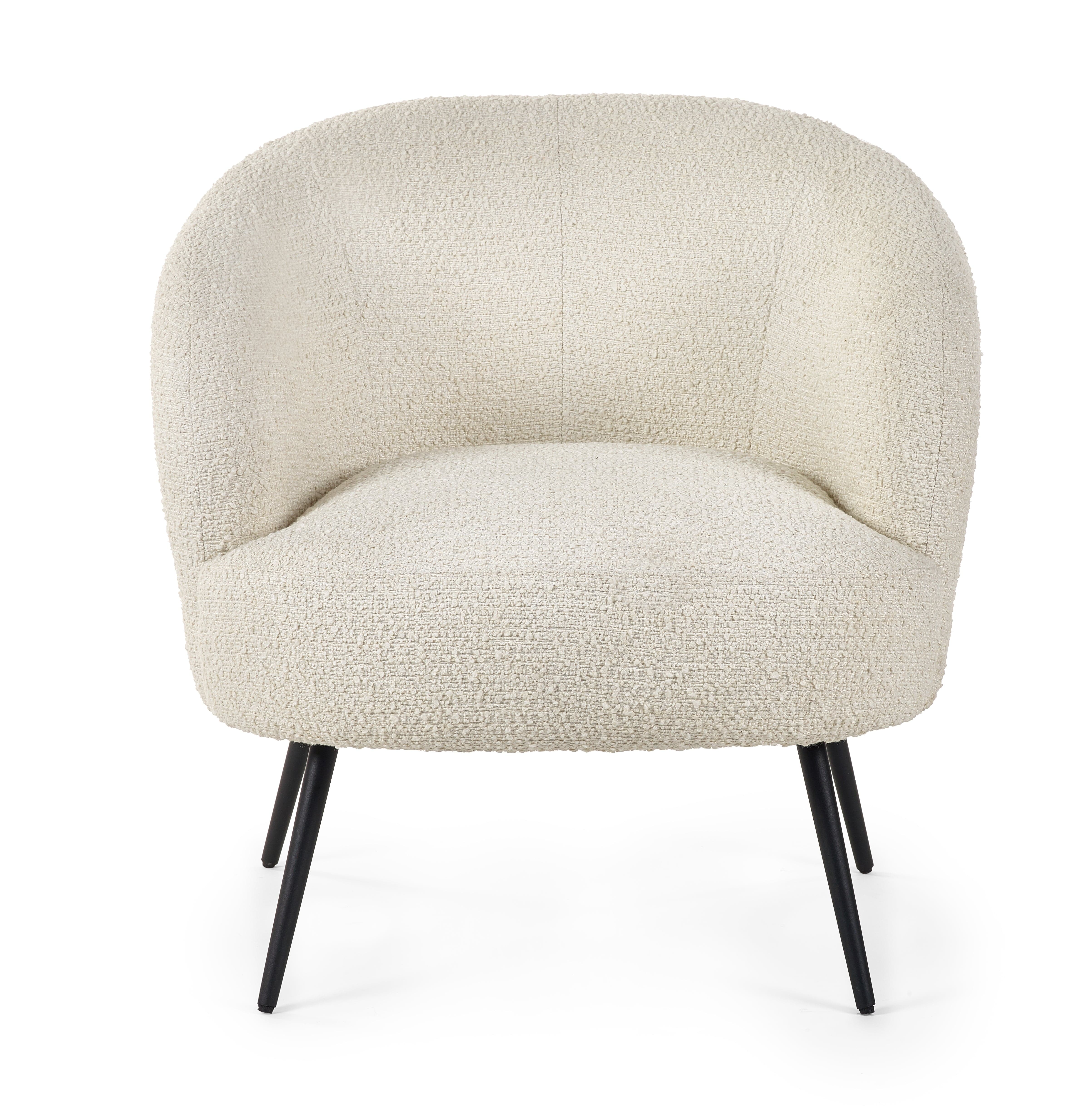 Gigi Boucle Accent Chair - Ivory – Julian Bowen, view 2