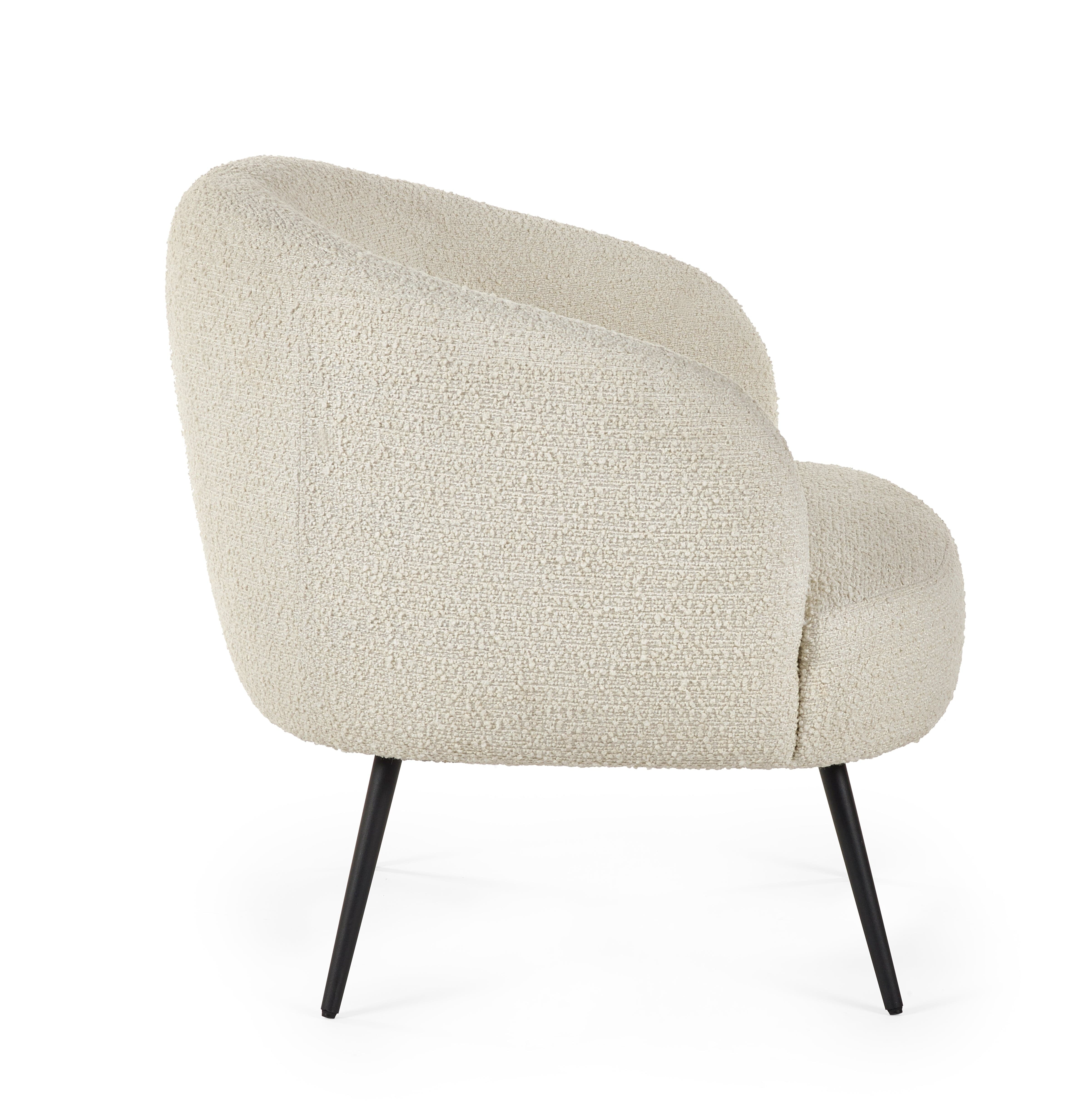 Gigi Boucle Accent Chair - Ivory – Julian Bowen, view 3