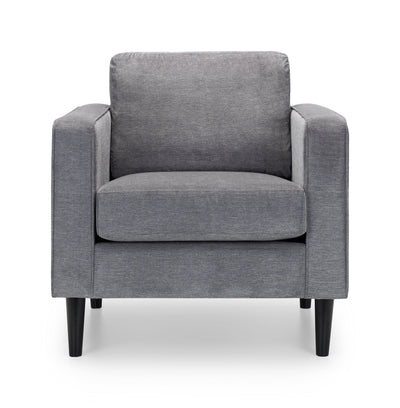 Hayward Chair - Dark Grey Chenille Fabric – Julian Bowen, view 2