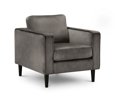 Hayward Velvet Armchair - Grey – Julian Bowen