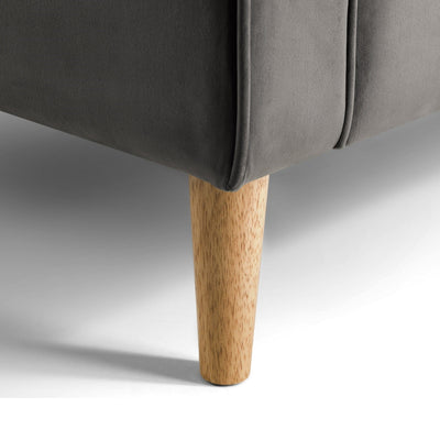 Hayward Velvet Armchair - Grey – Julian Bowen, view 4
