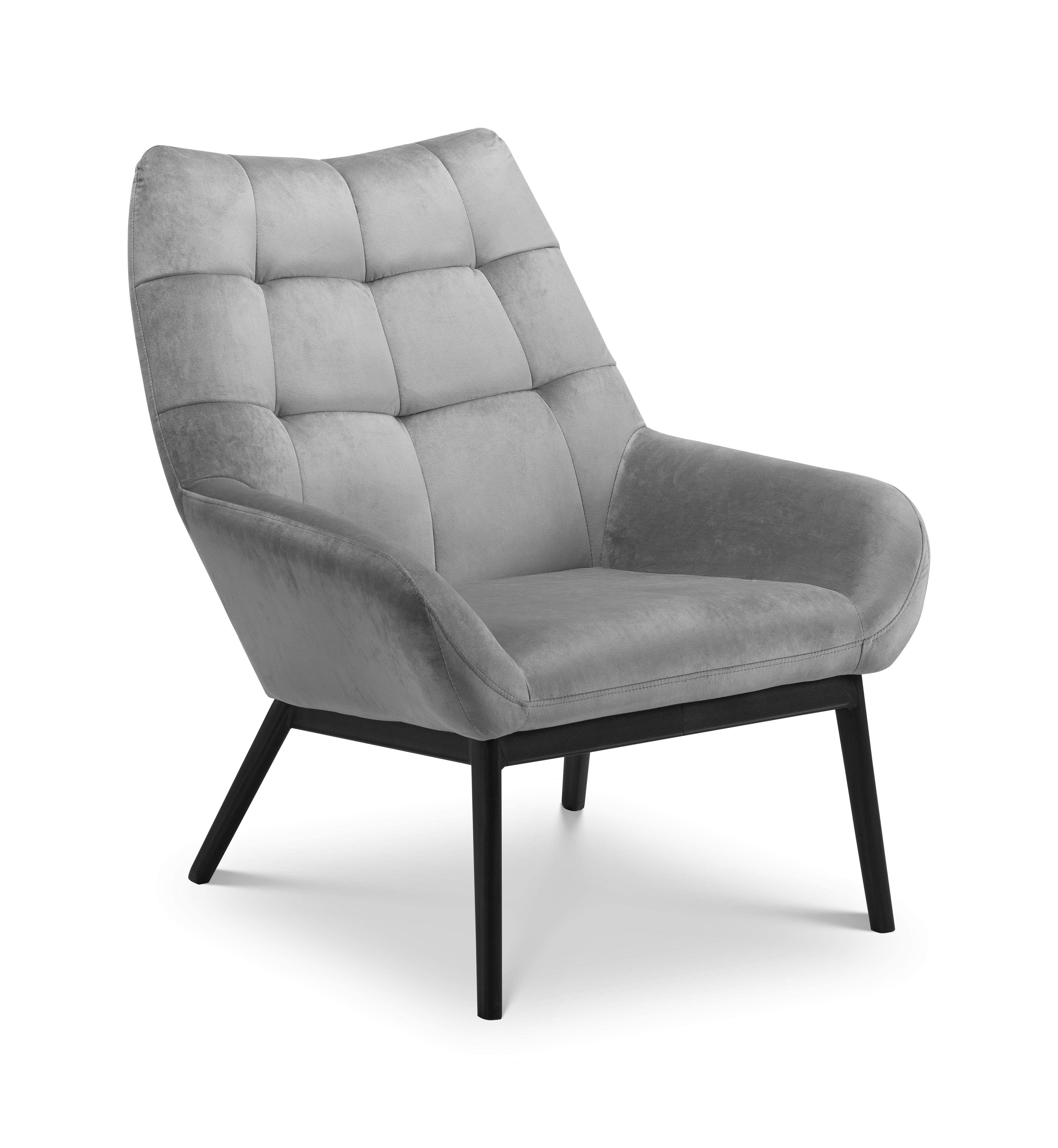 Lucerne Velvet Chair - Grey – Julian Bowen