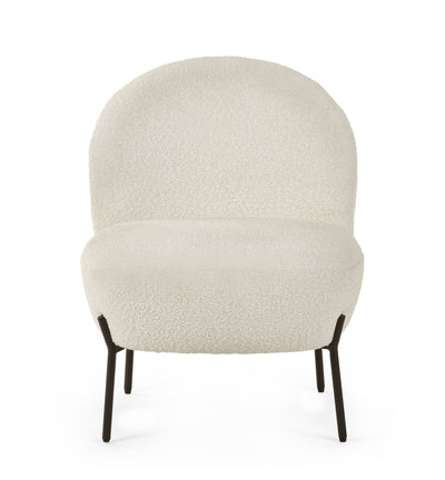 Lulu Boucle Accent Chair - Ivory – Julian Bowen, view 2