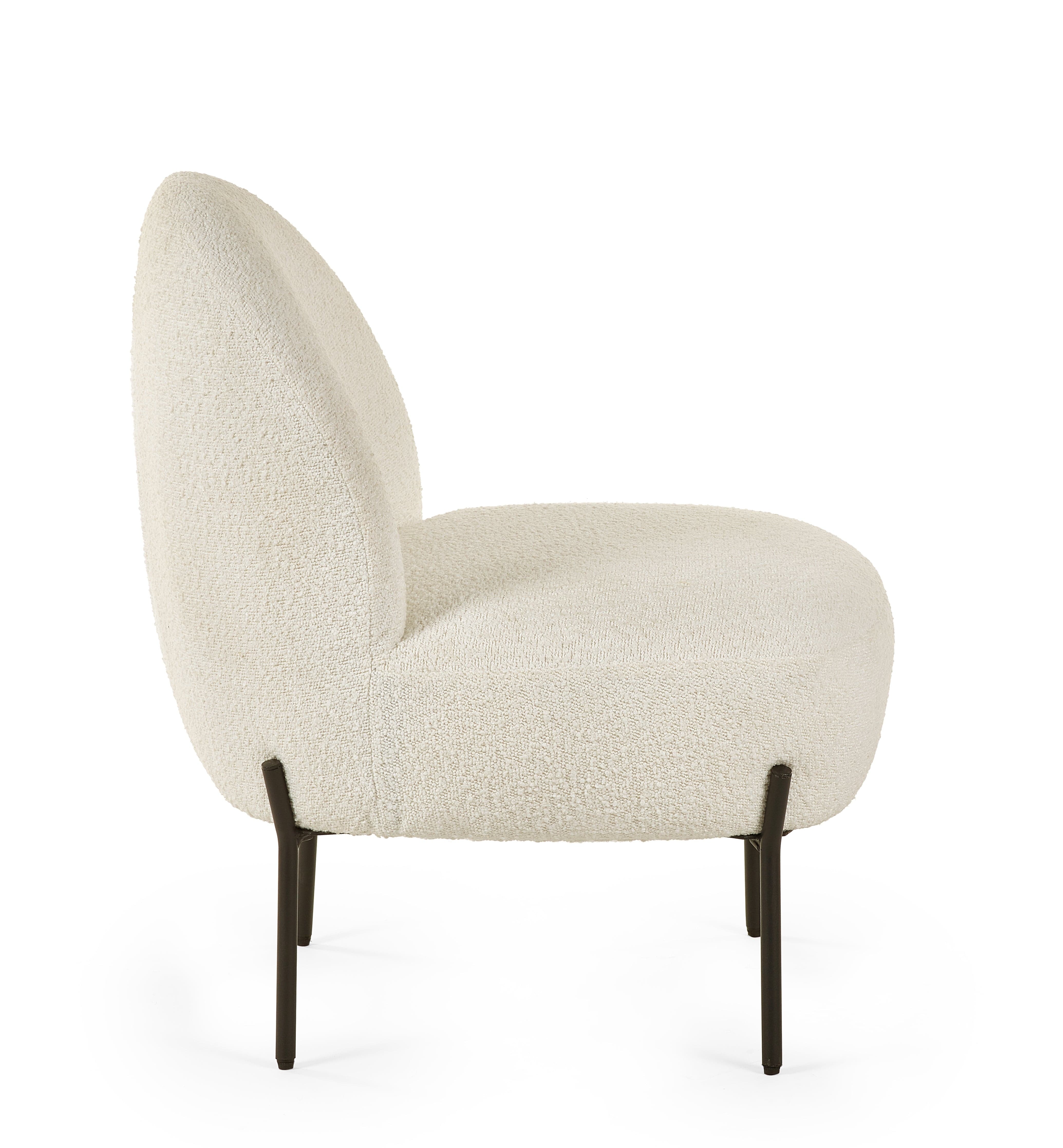 Lulu Boucle Accent Chair - Ivory – Julian Bowen, view 3