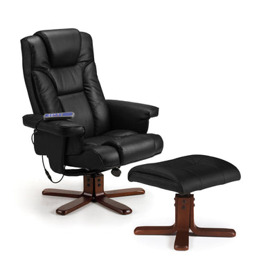 Malmo Massage Recliner & Stool Black – Julian Bowen