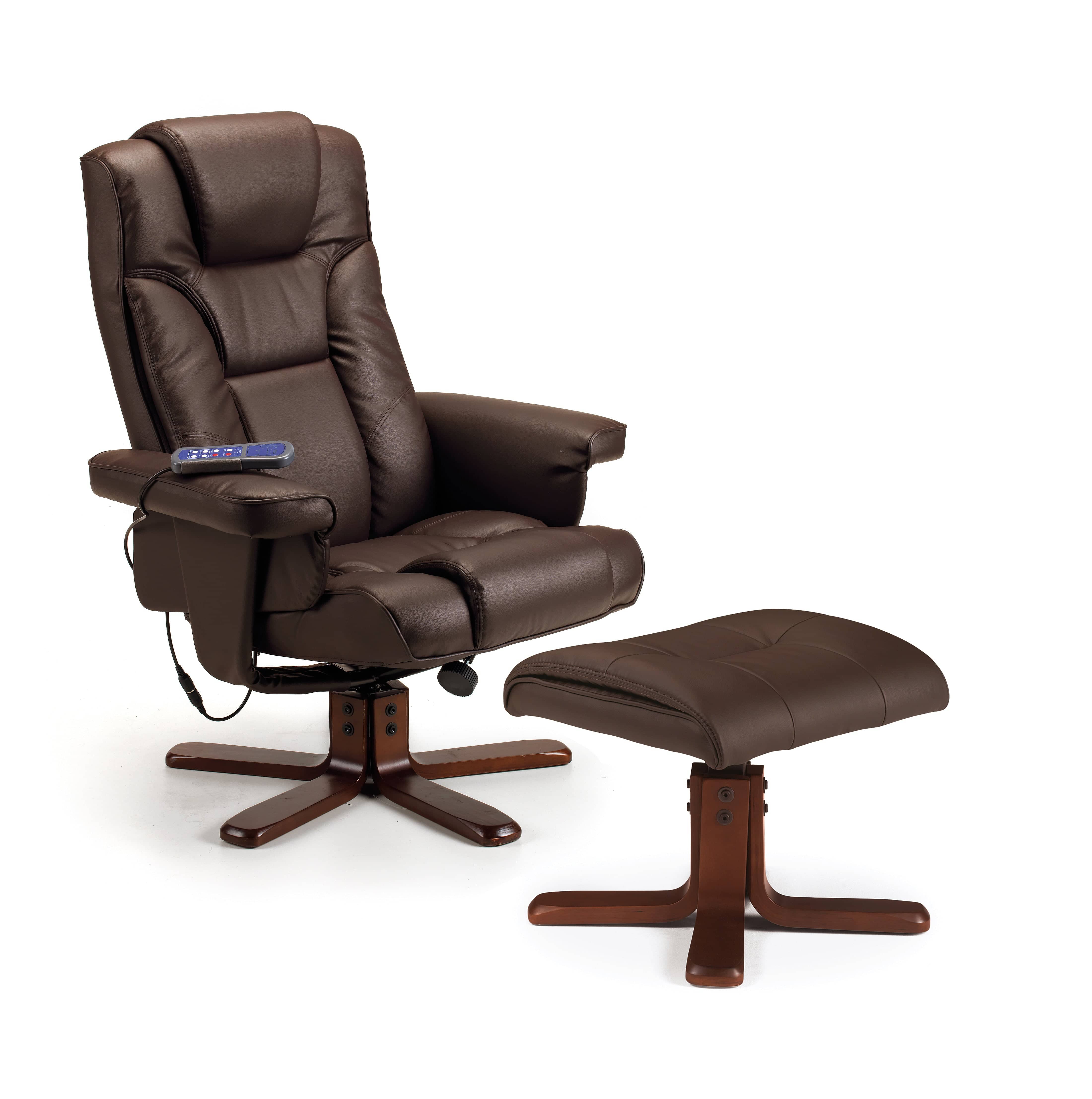 Malmo Massage Recliner & Stool Brown – Julian Bowen