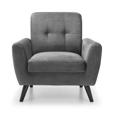 Monza Chair In Dark Grey Velvet – Julian Bowen, view 2