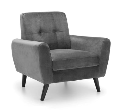 Monza Chair In Dark Grey Velvet – Julian Bowen