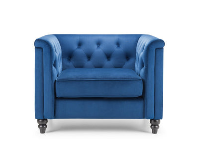 Julian Bowen Armchair Sandringham Chair - Blue Velvet Bed Kings