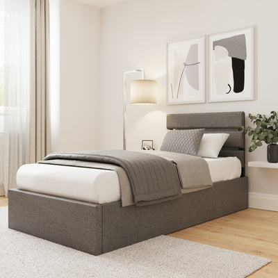 Hudson 90cm End Lift Ottoman Bed – Grey