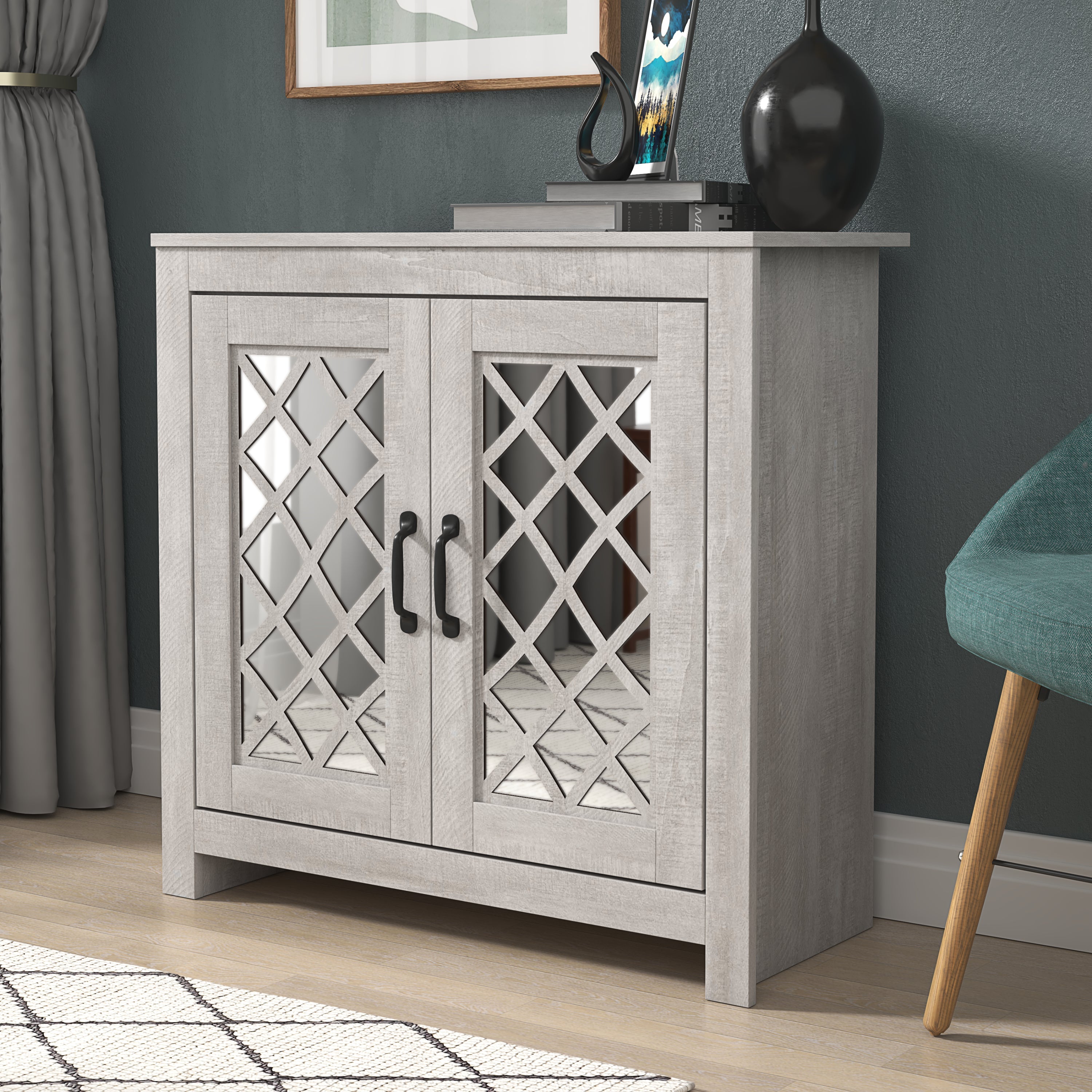 Tiverton Shoe Cabinet Dusty Grey Oak – GFW, view 3