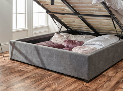 Dakota Ottoman Bed With Solid Base Grace Pewter – GFW, view 9