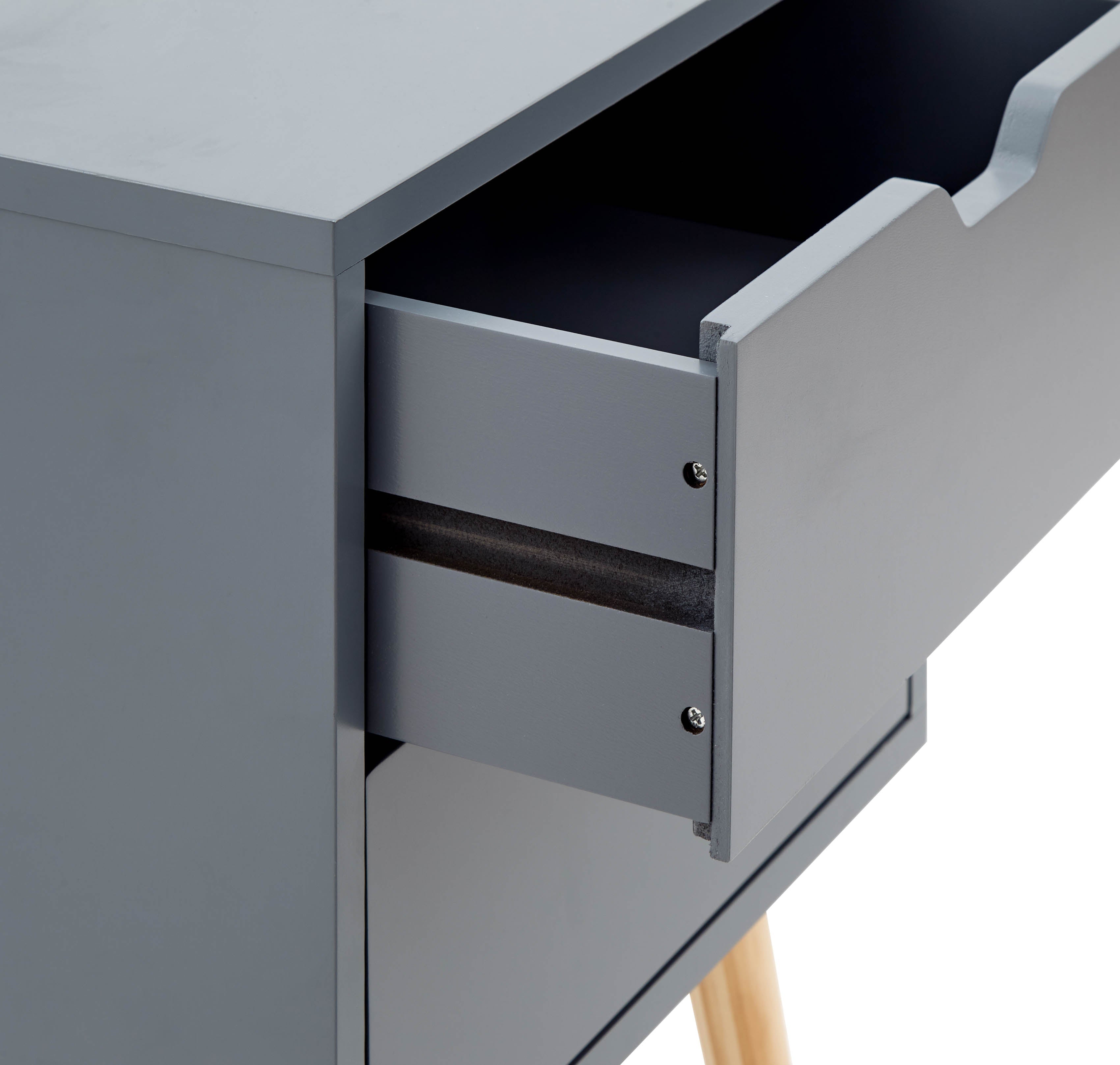 Nyborg Single 2 Drawer Bedside – Dark Grey