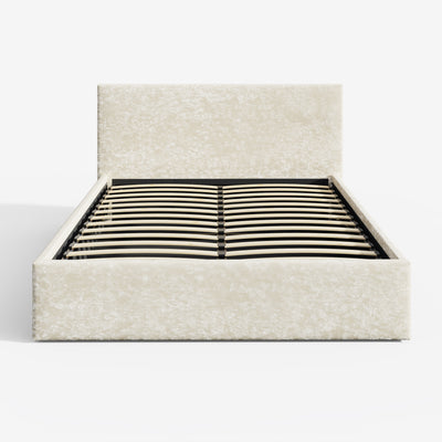 End Lift Ottoman 150cm – Cream Crushed Velvet