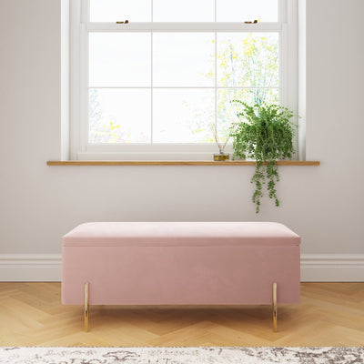 Mystica Ottoman Storage Bench Blush Pink – GFW, view 4