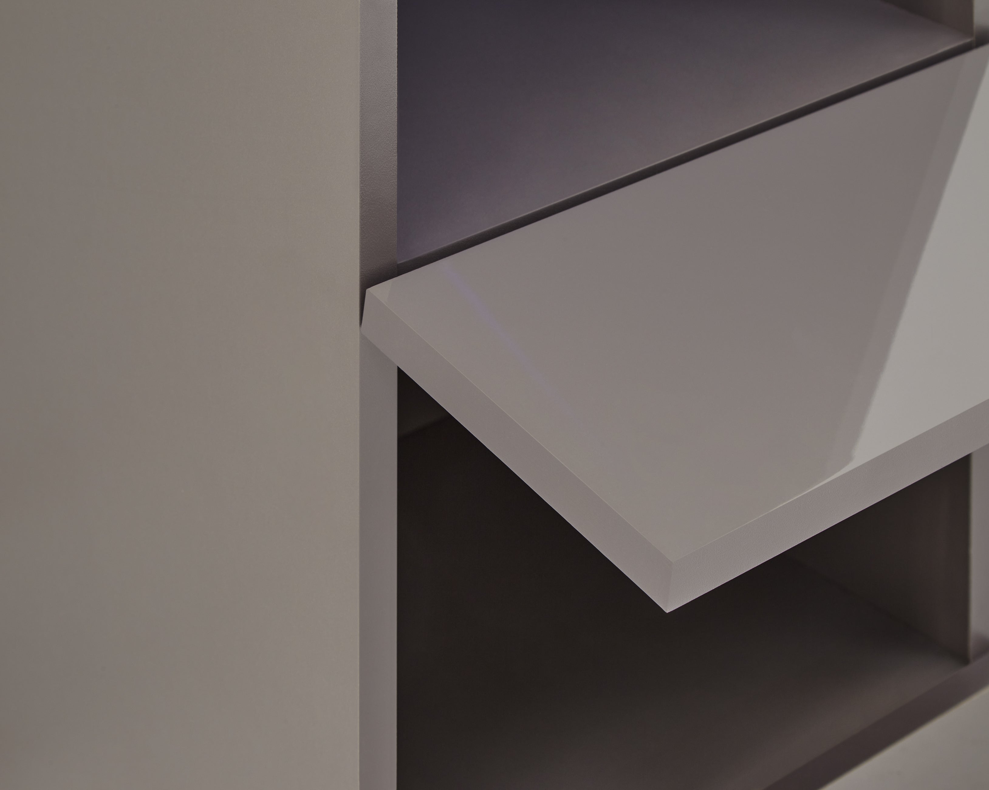 Galicia Tall Shelf Unit With Led Grey – GFW, view 15