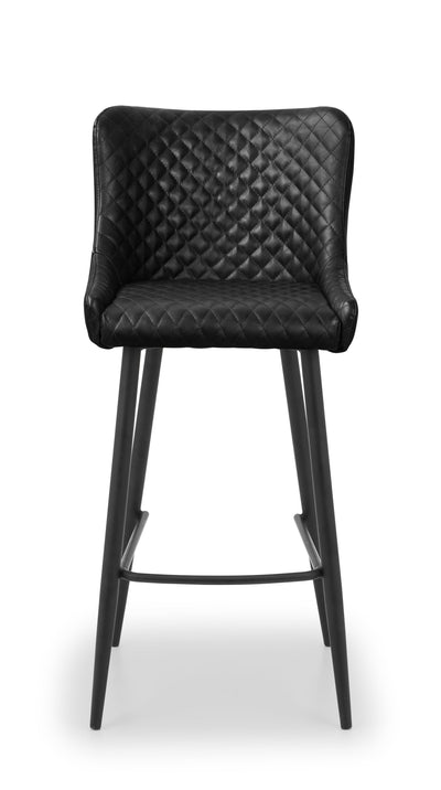 Luxe Faux Leather Barstool - Black – Julian Bowen, view 2