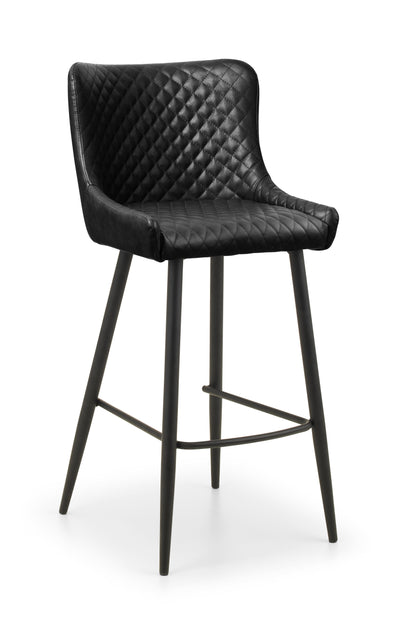 Luxe Faux Leather Barstool - Black – Julian Bowen