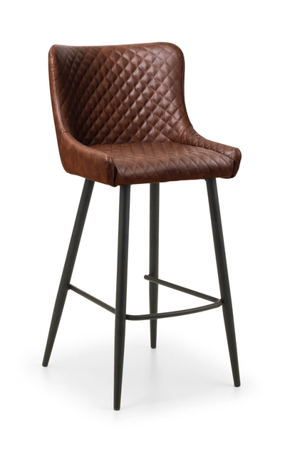 Luxe Faux Leather Barstool - Brown – Julian Bowen