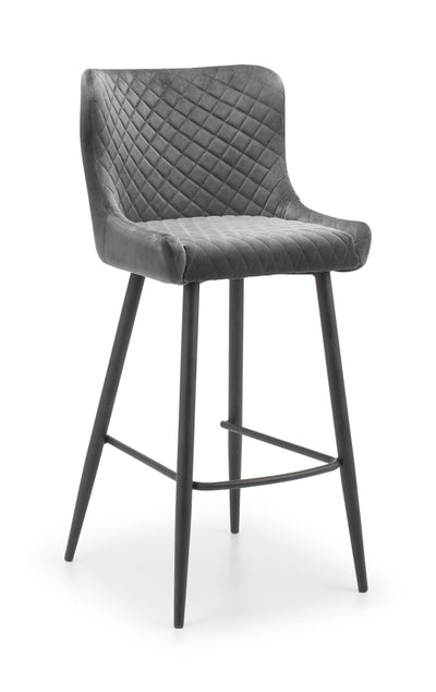Luxe Velvet Bar Stool - Grey – Julian Bowen