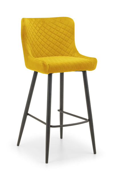 Luxe Velvet Bar Stool - Mustard – Julian Bowen