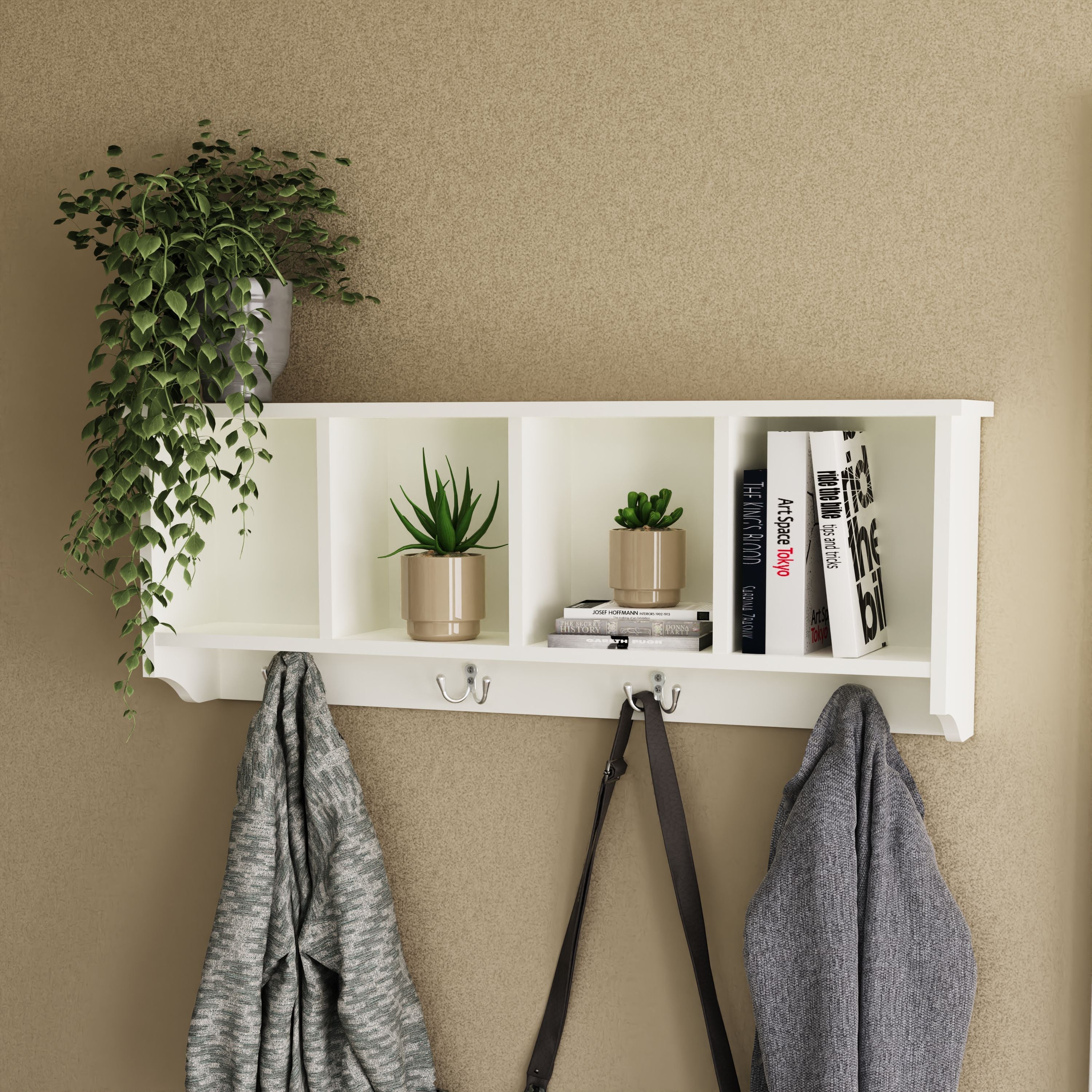 Kempton Wall Rack White – GFW, view 2