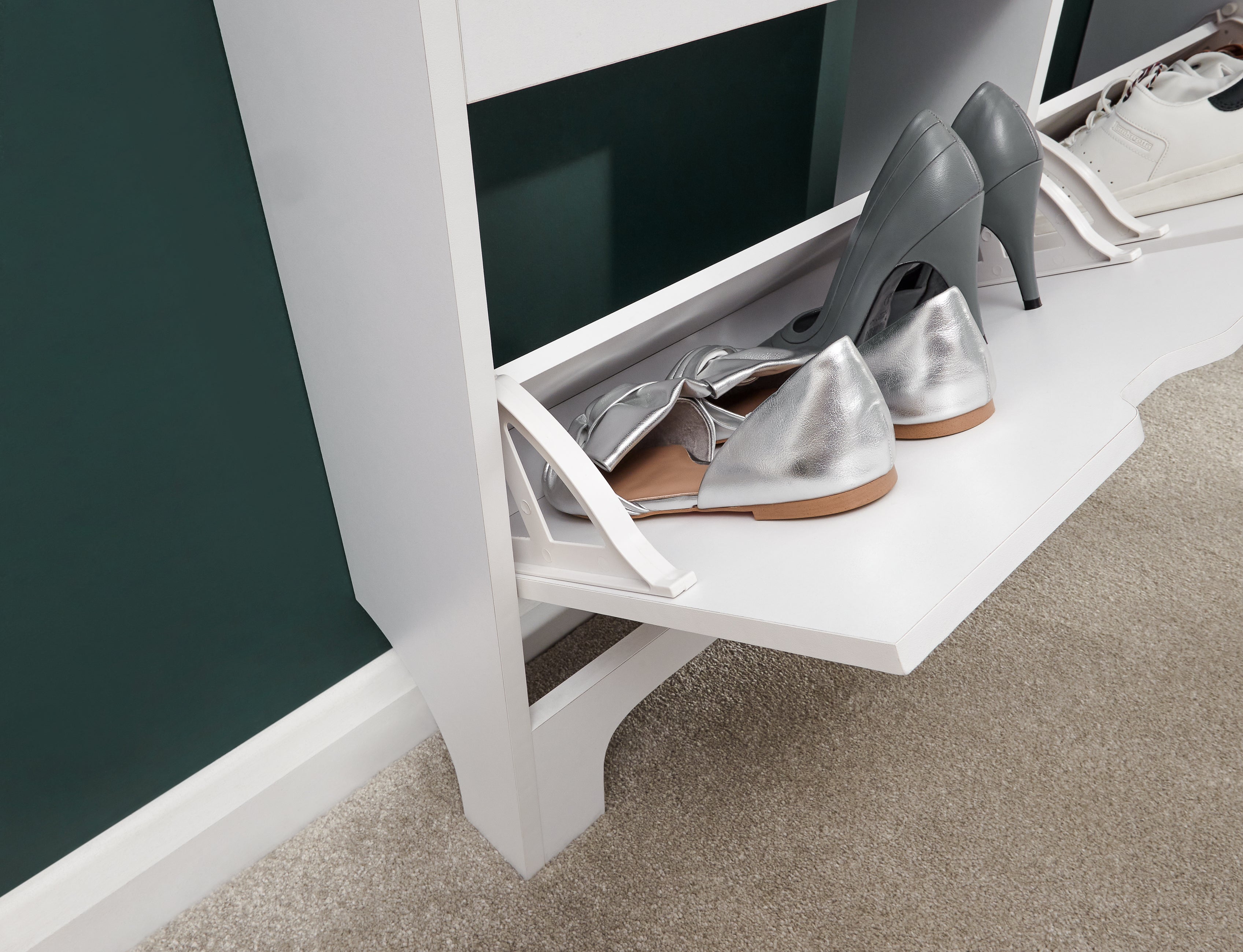 Narrow 6 Drawer Shoe Cabinet – White