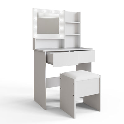 Eva Dressing Table With Stool White – GFW, view 12