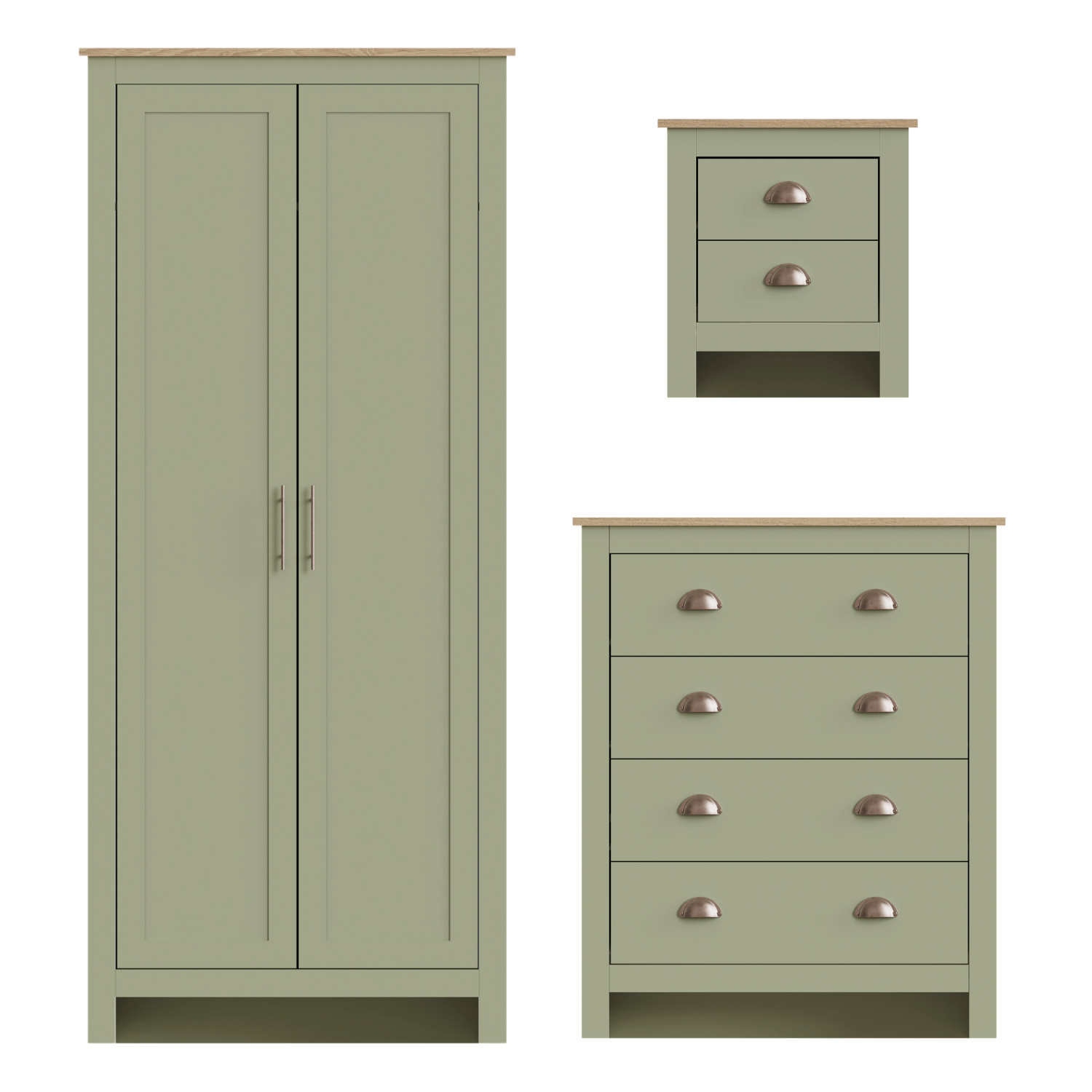 Lancaster 3 Piece Bedroom Set Sage Green – GFW