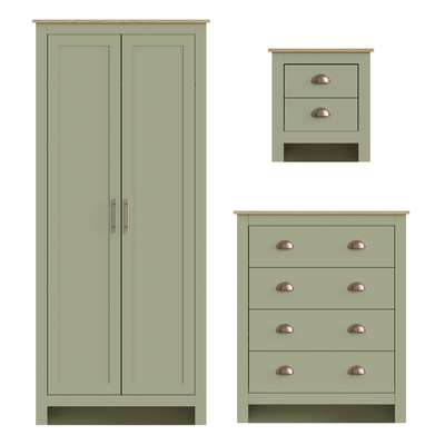 Lancaster 3 Piece Bedroom Set Sage Green – GFW