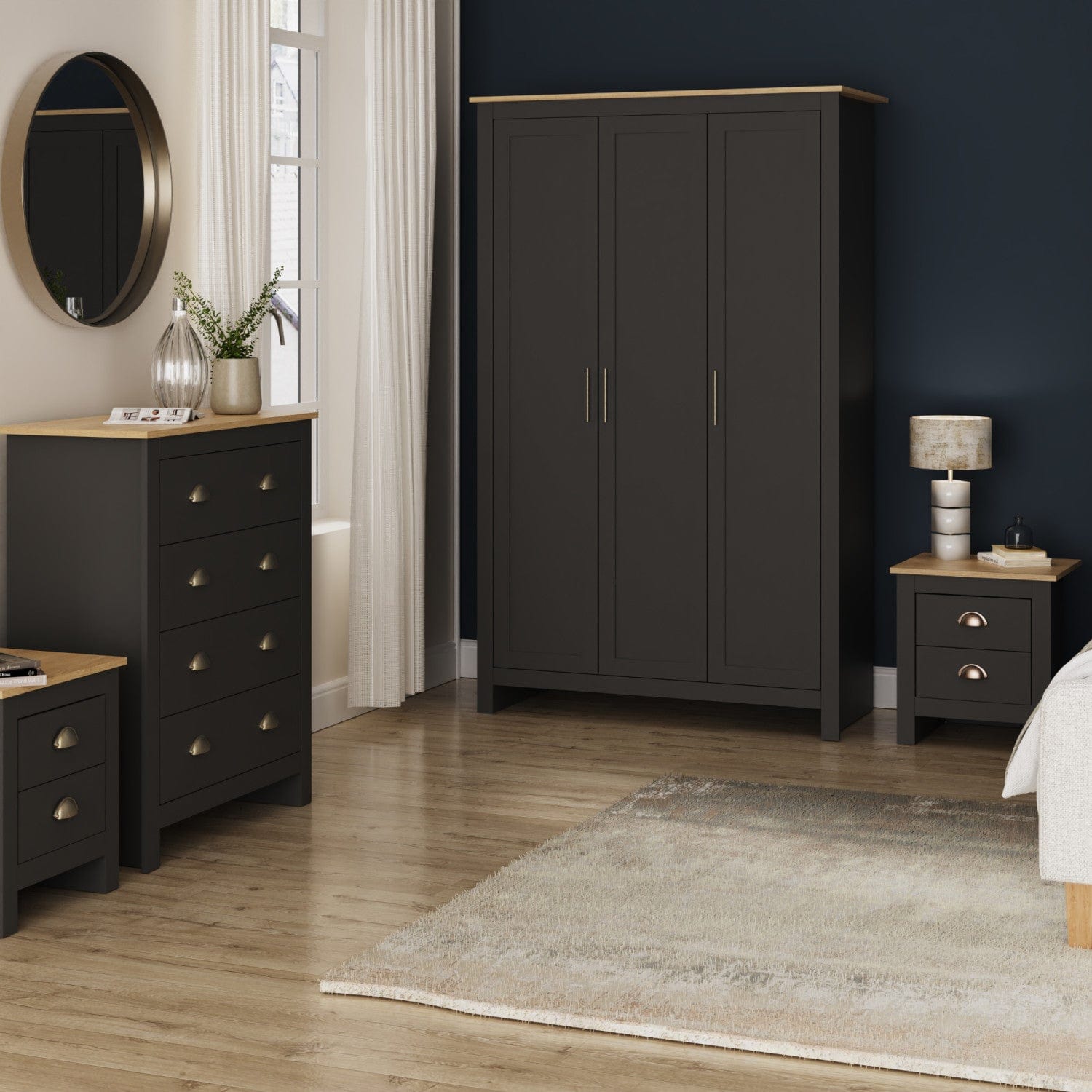 Lancaster 4 Piece Bedroom Set Black – GFW, view 7