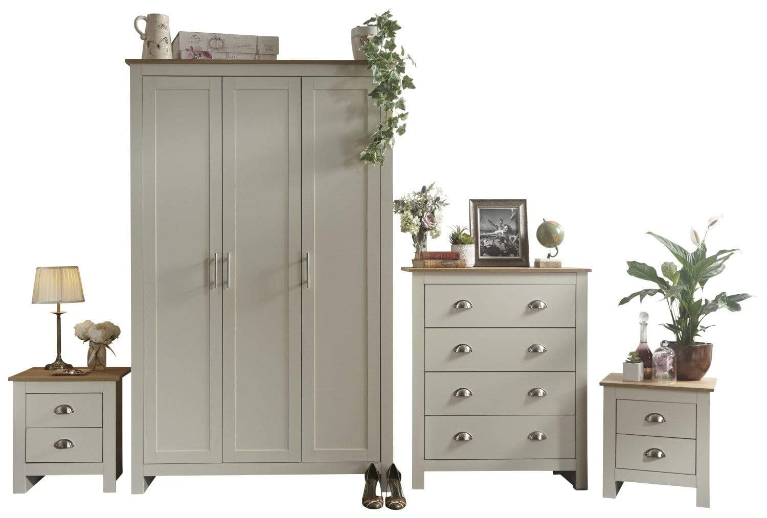 Lancaster 4 Piece Bedroom Set Cream – GFW, view 4
