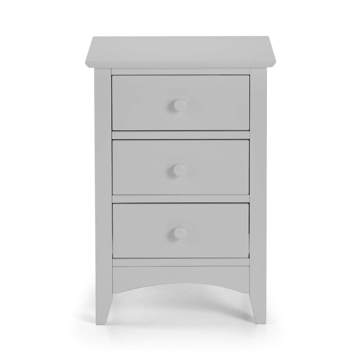 Julian Bowen Bedside Cabinet Cameo 3 Drawer Bedside - Dove Grey Bed Kings