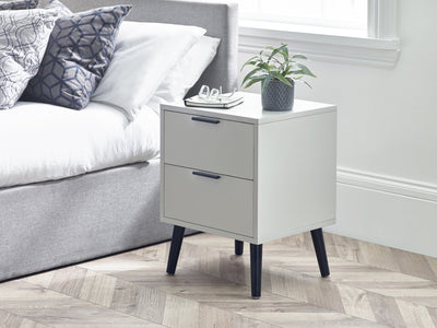 Alba 2 Drawer Bedside - Silk Grey – Julian Bowen, view 2