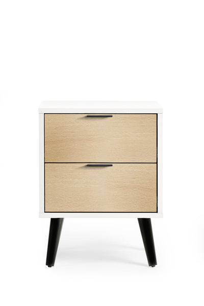 Alba 2 Drawer Bedside - White/Oak – Julian Bowen, view 3