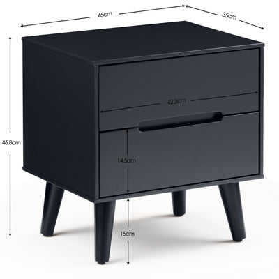 Alicia 2 Drawer Bedside - Anthracite – Julian Bowen, view 4