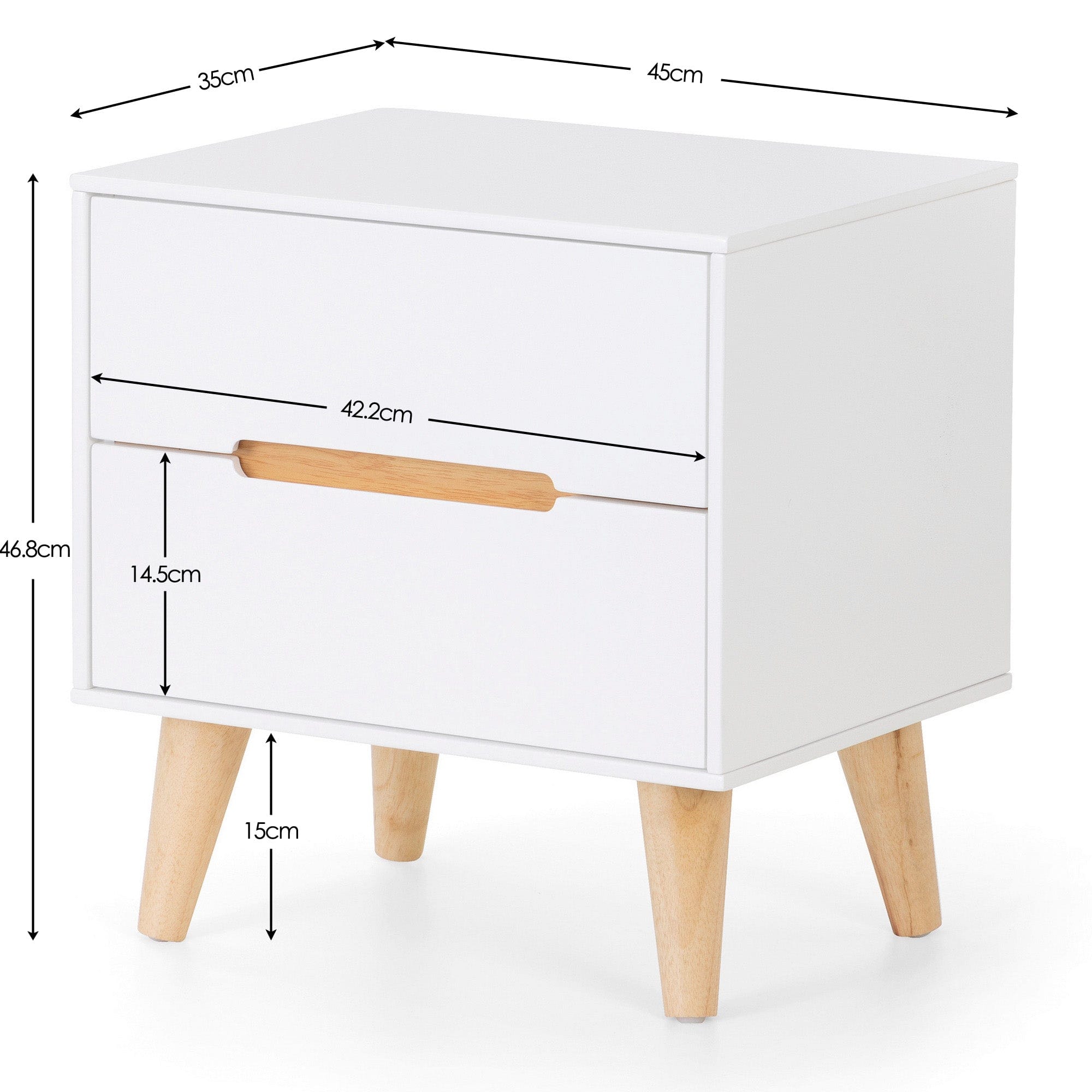 Alicia 2 Drawer Bedside – Julian Bowen, view 2