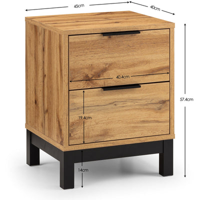 Bali 2 Drawer Bedside – Julian Bowen, view 6