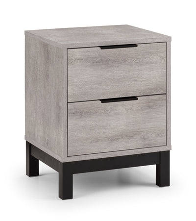 Bali 2 Drawer Bedside - Grey Oak – Julian Bowen