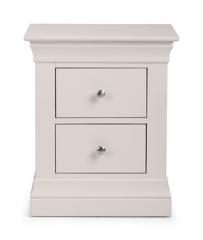 Clermont 2 Drawer Bedside - Light Grey – Julian Bowen, view 3