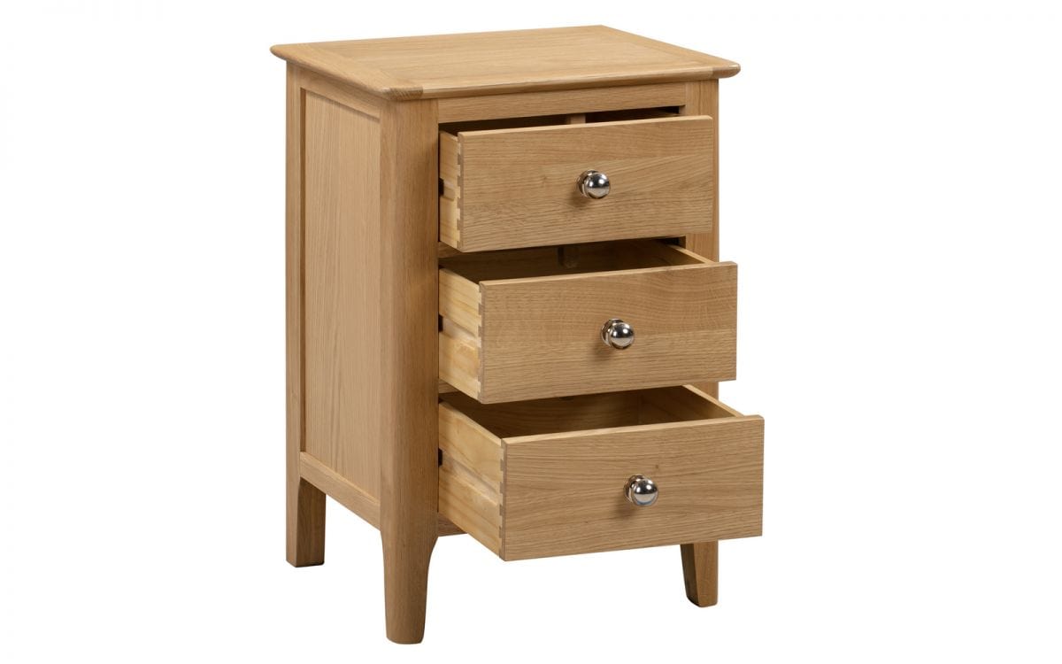 Cotswold 3 Drawer Bedside Cabinet – Julian Bowen, view 2