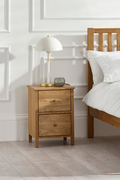 Coxmoor 2 Drawer Bedside - Oak – Julian Bowen, view 2