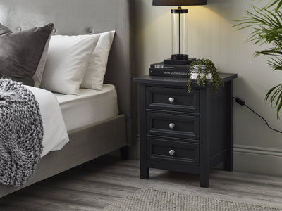 Maine 3 Drawer Bedside - Anthracite – Julian Bowen, view 2