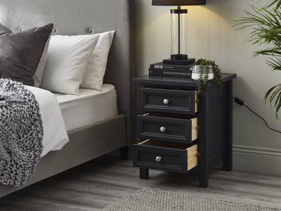 Maine 3 Drawer Bedside - Anthracite – Julian Bowen, view 3