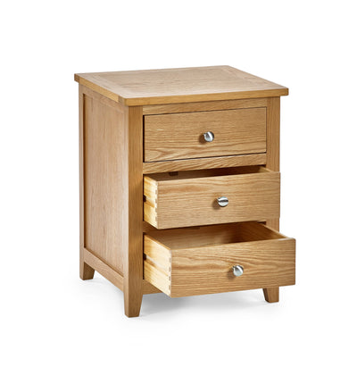 Mallory 3 Drawer Bedside – Julian Bowen, view 2
