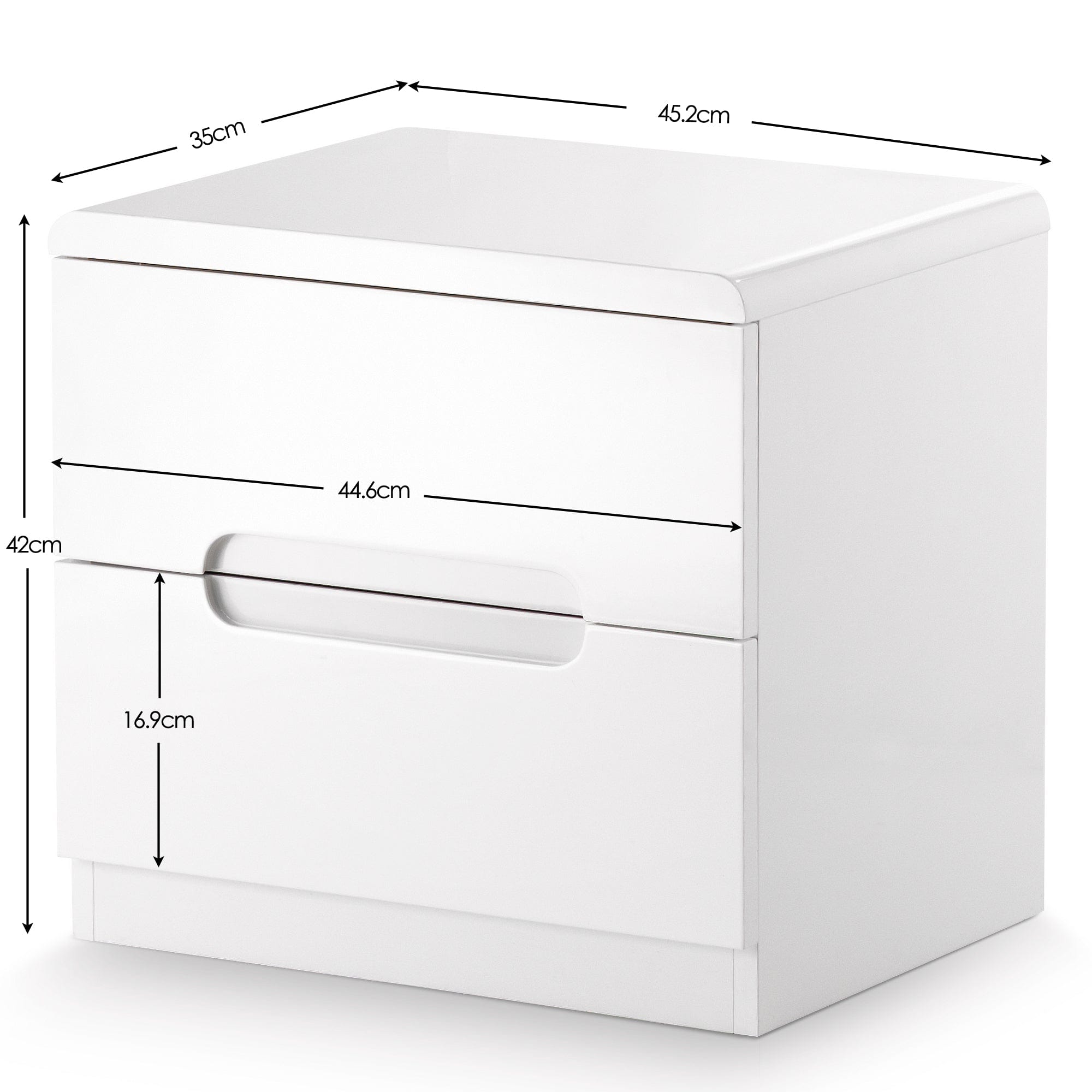 Manhattan 2 Drawer Bedside – Julian Bowen, view 3
