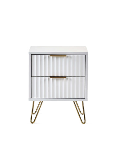 Murano 2 Drawer Bedside - Matt White – Julian Bowen, view 3
