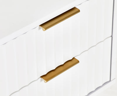 Murano 2 Drawer Bedside - Matt White – Julian Bowen, view 5