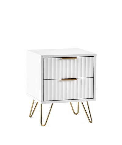 Murano 2 Drawer Bedside - Matt White – Julian Bowen