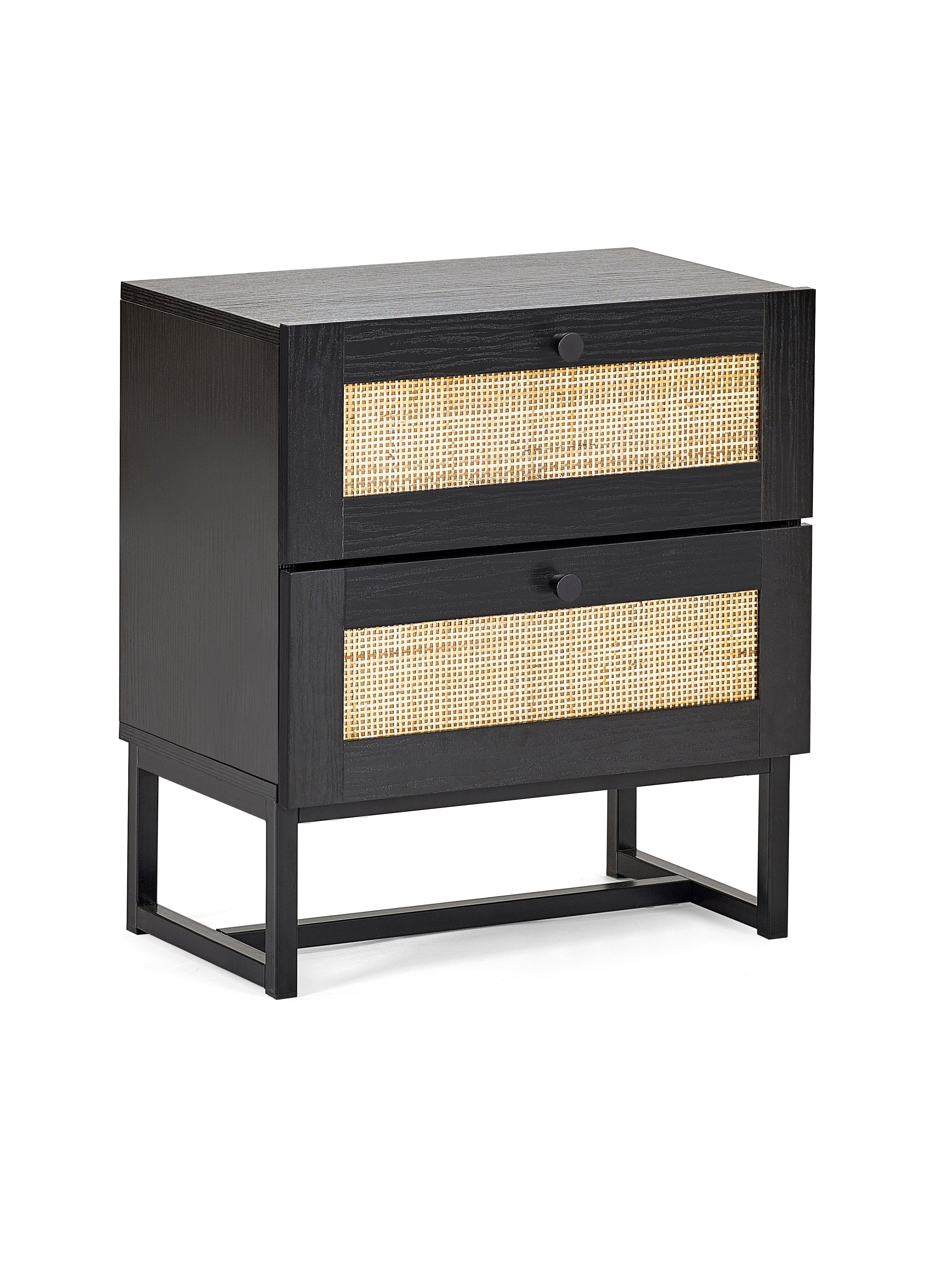 Padstow 2 Drawer Bedside - Black – Julian Bowen